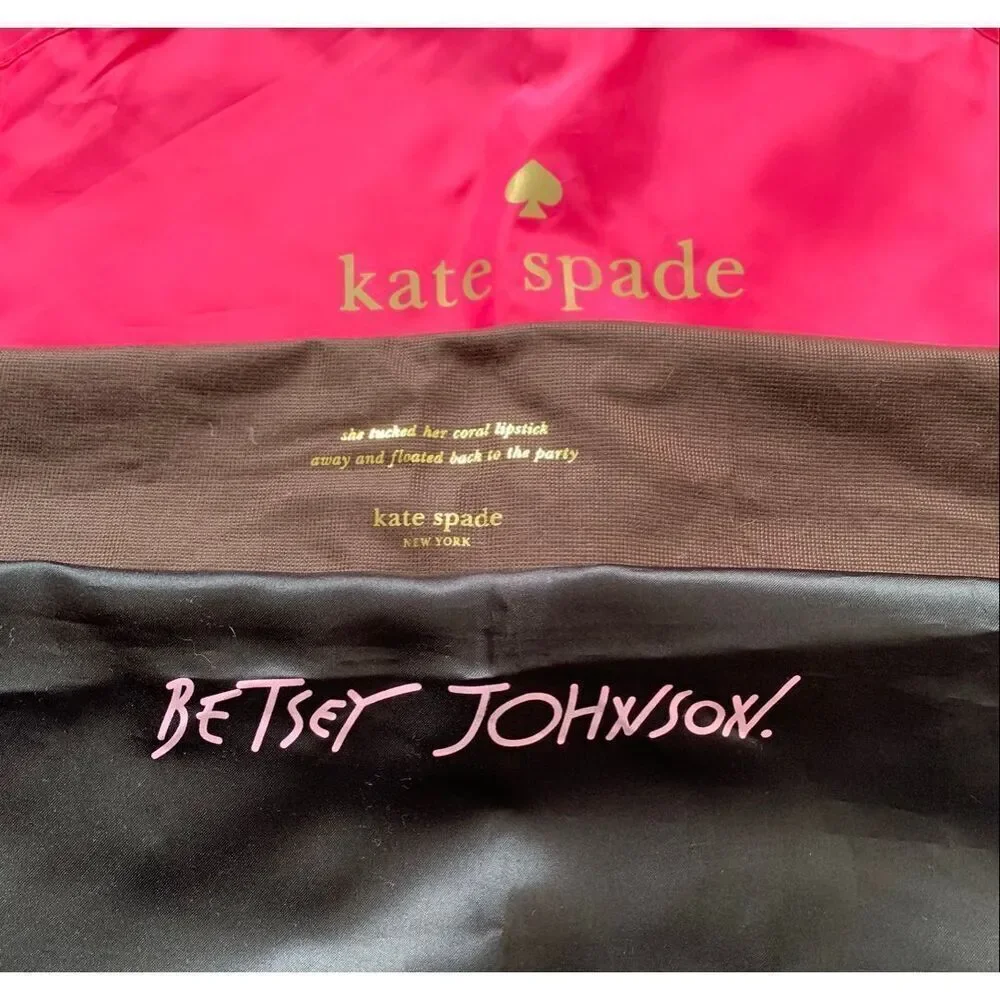NEW KATE SPATE Garment Bag BETSEY JOHNSON Dust Cover purse shoe TRAVEL LOT pink